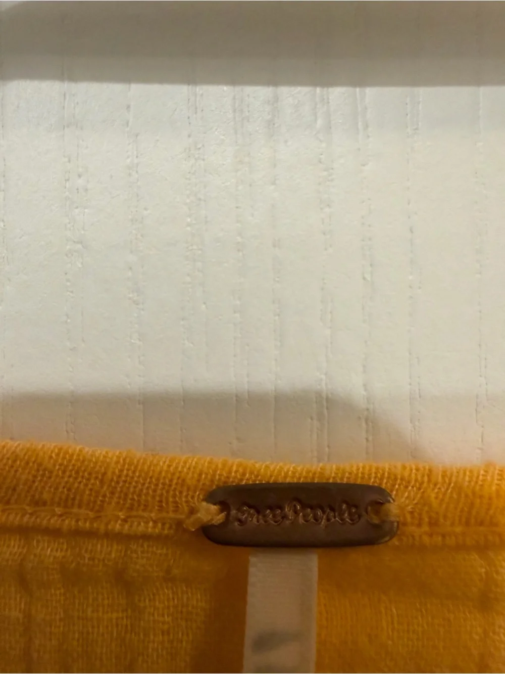 Free People Mustard Embroidered Tie-Front Boho Tunic